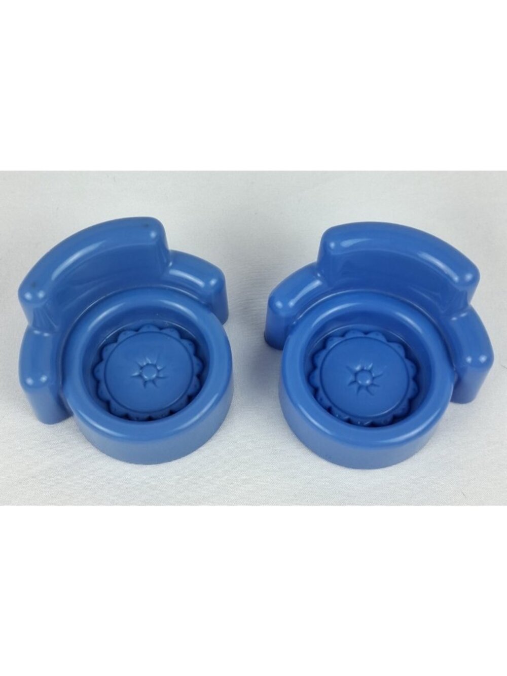 Vintage Set of Two Fisher Price Little People BLUE Chairs Accessory - Picture 5 of 5